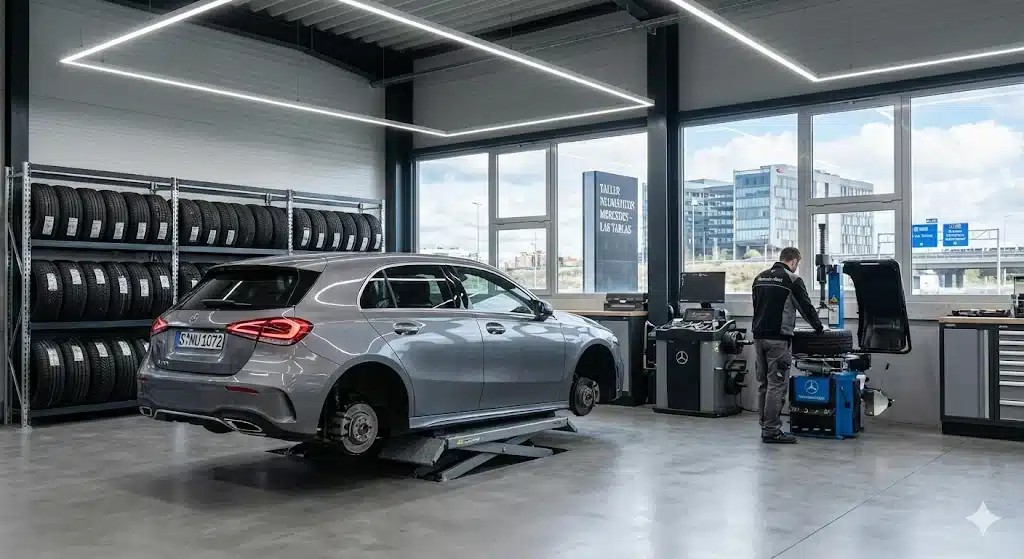 Cambio de neumáticos Mercedes Clase A en Las Tablas Madrid