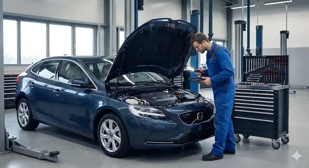 Revisión del Volvo V40 en Las Tablas, Madrid, en taller especializado