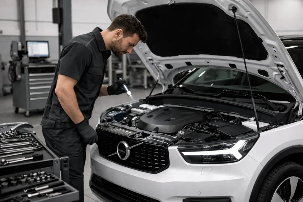 Revisión del Volvo XC40 en taller especializado en Madrid Las Tablas