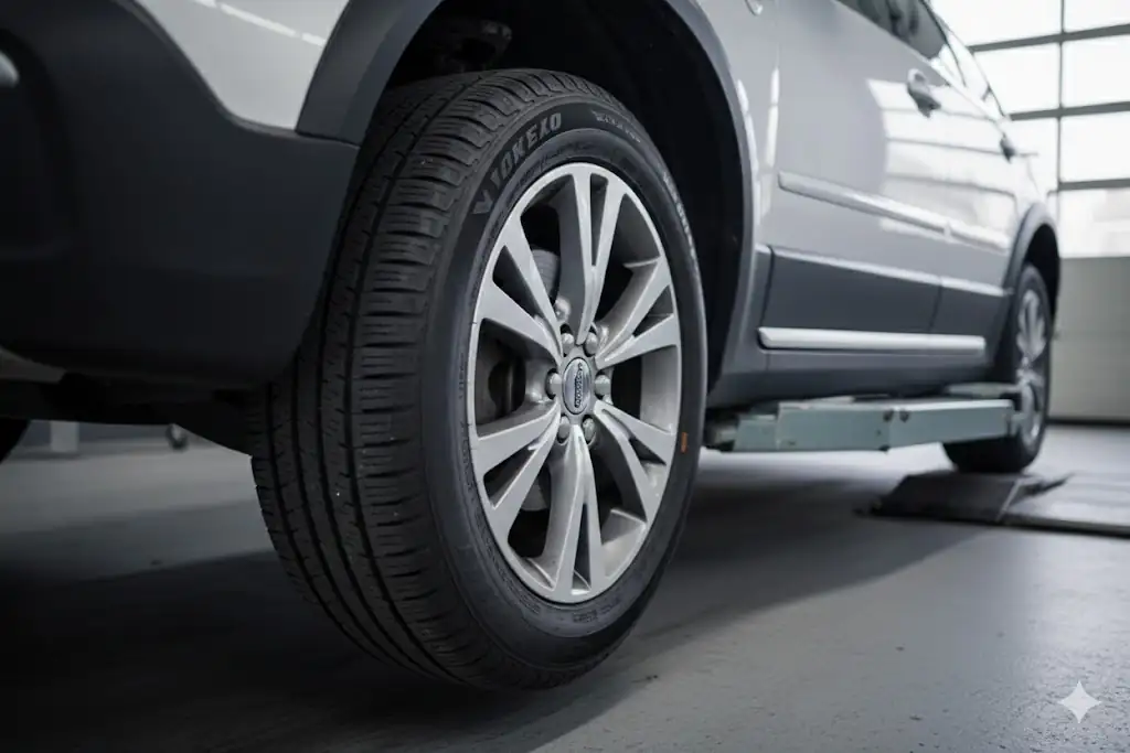 Detalle de ruedas y neumáticos en Volvo XC70